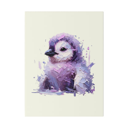 Baby Penguin Canvas - Purple