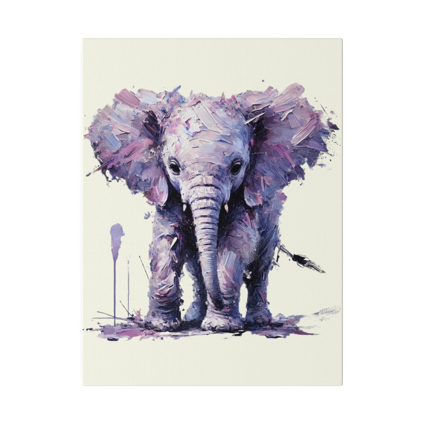 Baby Elephant Canvas - Purple