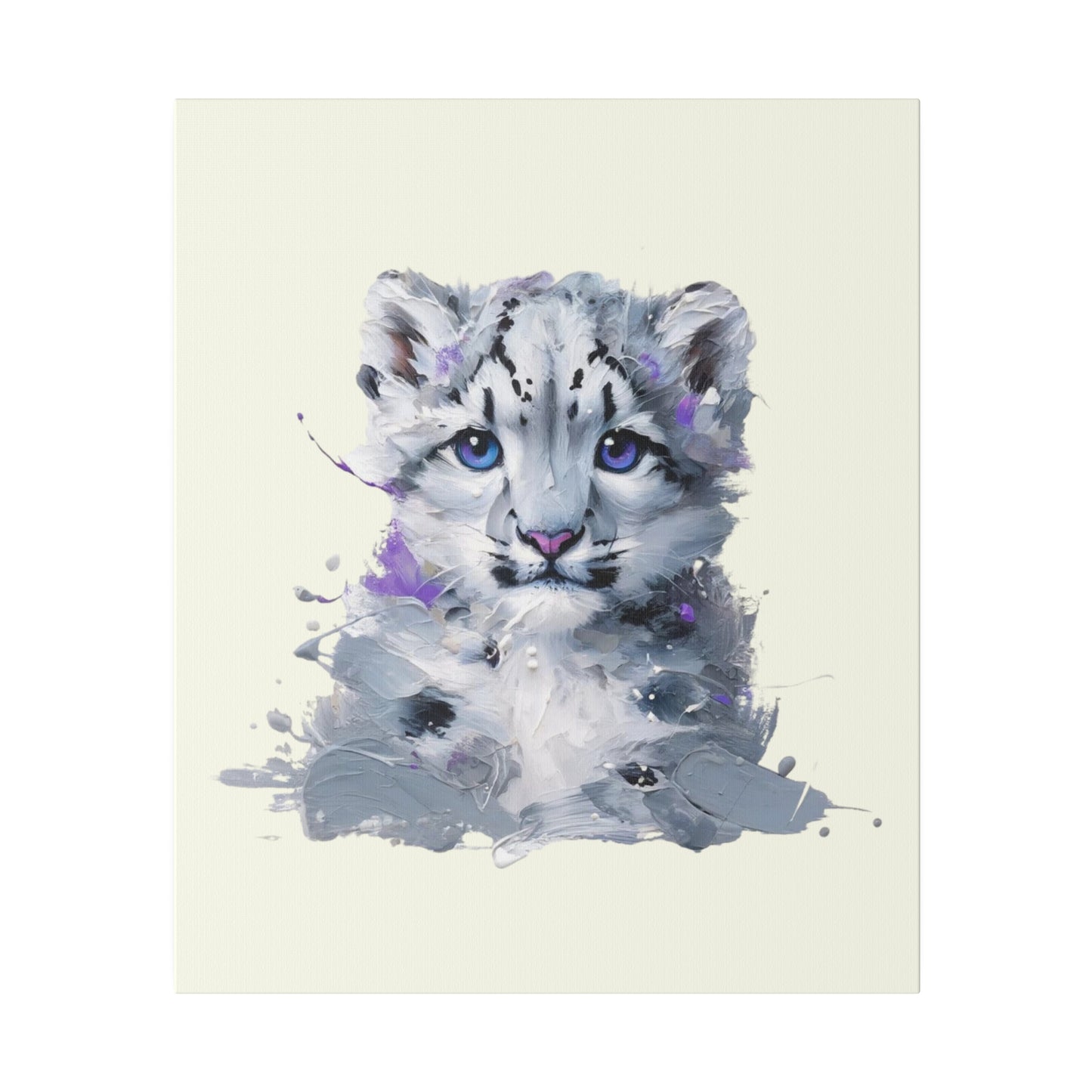 Baby Snow Leopard Canvas - Purple