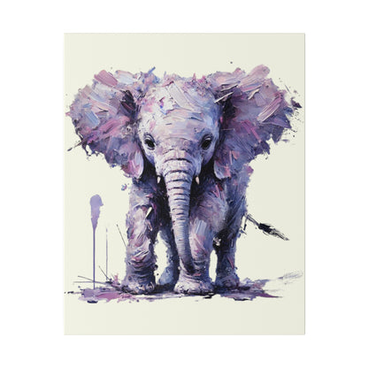 Baby Elephant Canvas - Purple