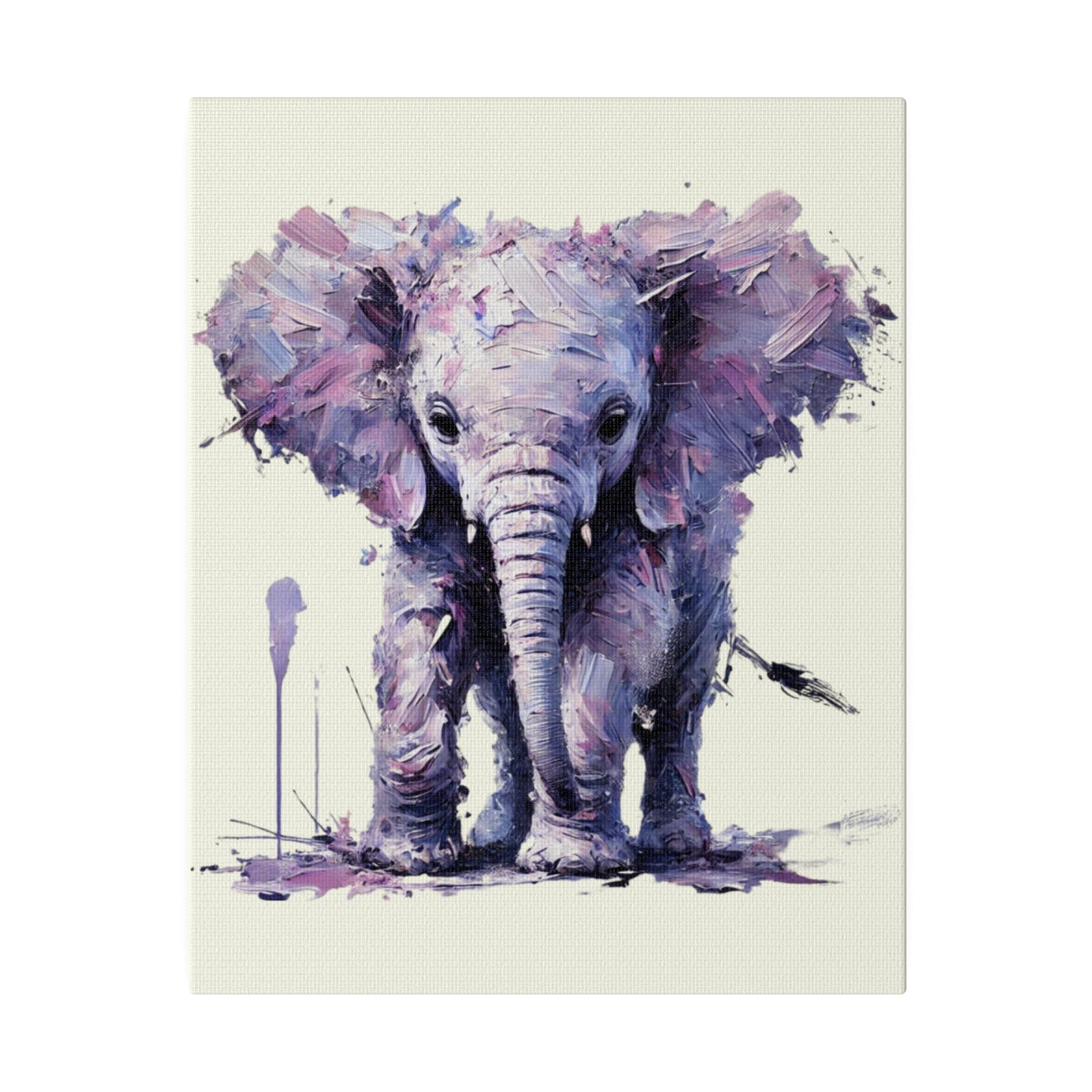 Baby Elephant Canvas - Purple