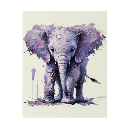 Baby Elephant Canvas - Purple