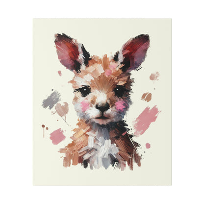 Baby Kangaroo Canvas - Pink