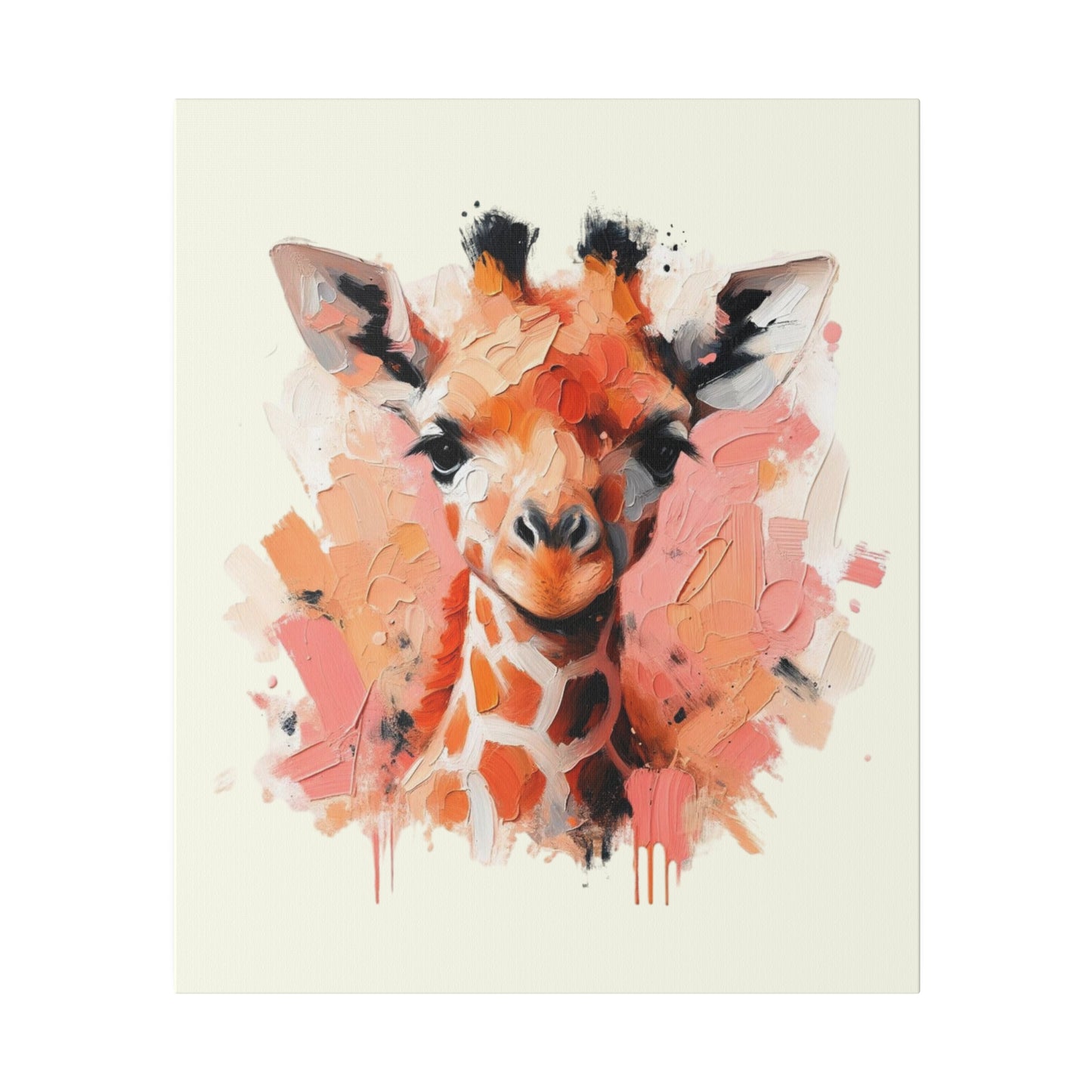 Baby Giraffe Canvas - Pink