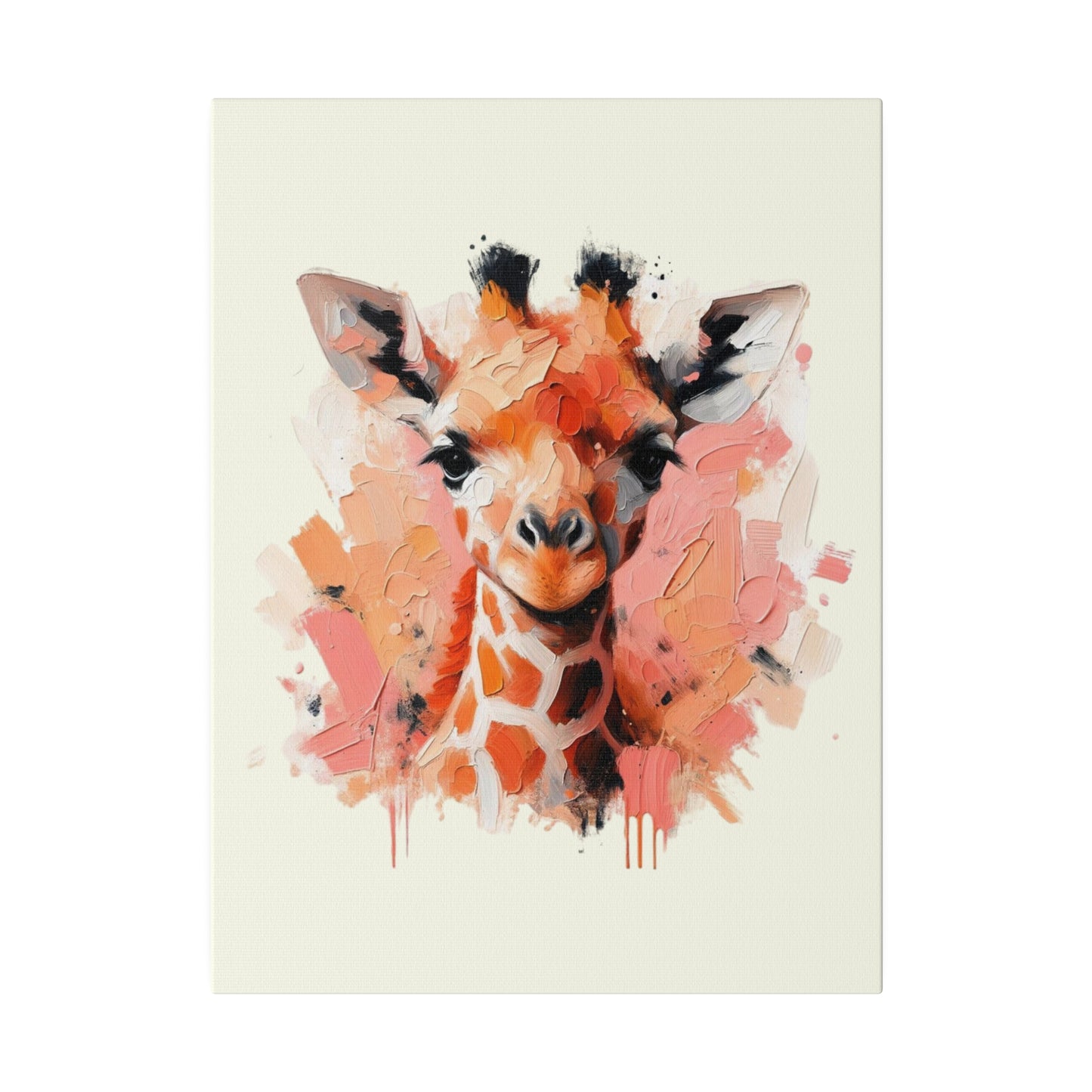 Baby Giraffe Canvas - Pink