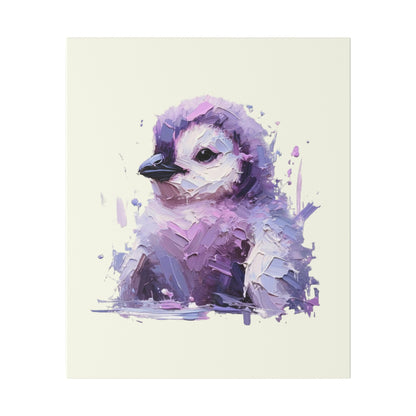 Baby Penguin Canvas - Purple