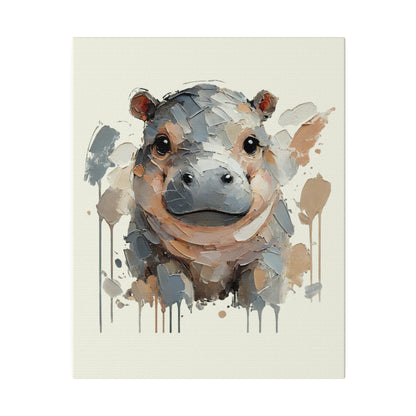 Baby Hippo Canvas