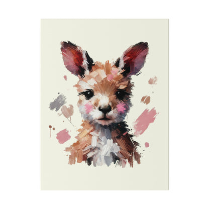 Baby Kangaroo Canvas - Pink