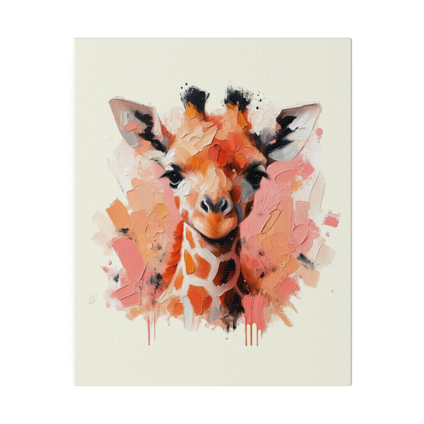 Baby Giraffe Canvas - Pink