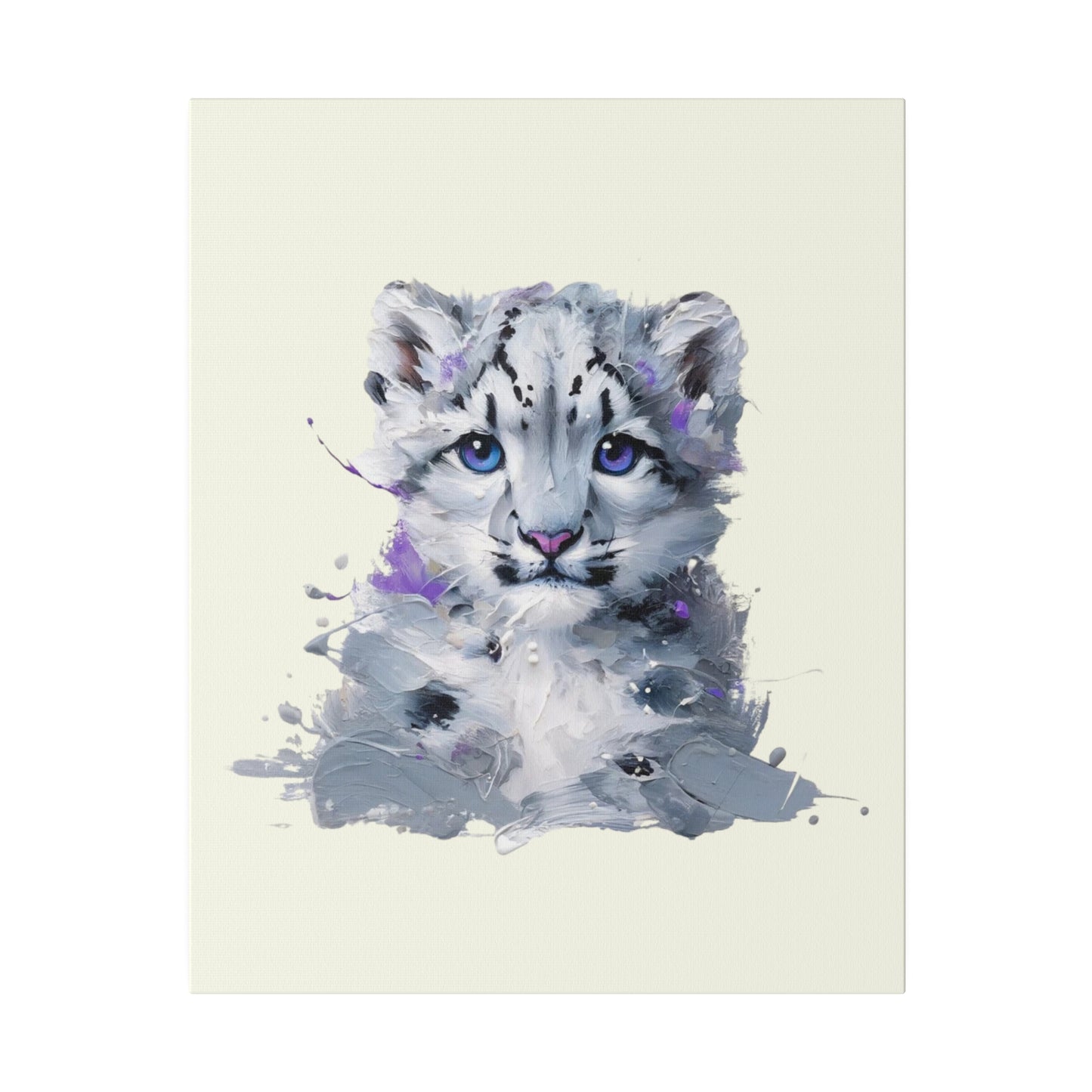 Baby Snow Leopard Canvas - Purple