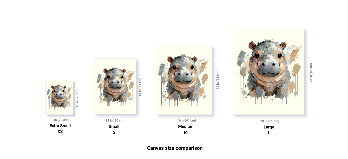 Baby Hippo Canvas