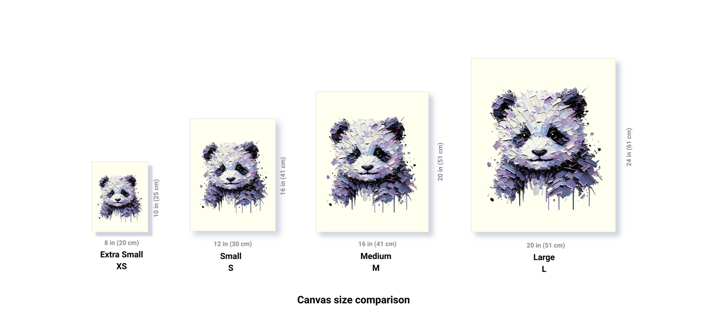 Baby Panda Canvas - Purple