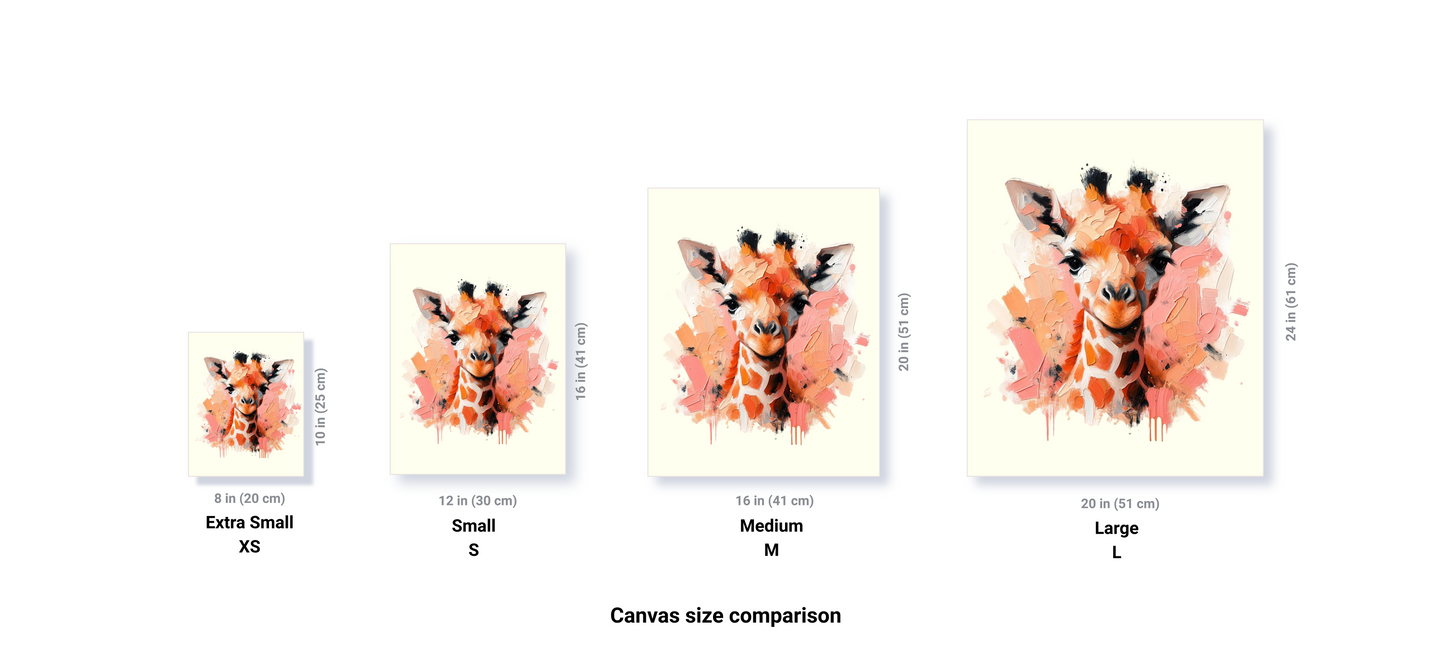 Baby Giraffe Canvas - Pink