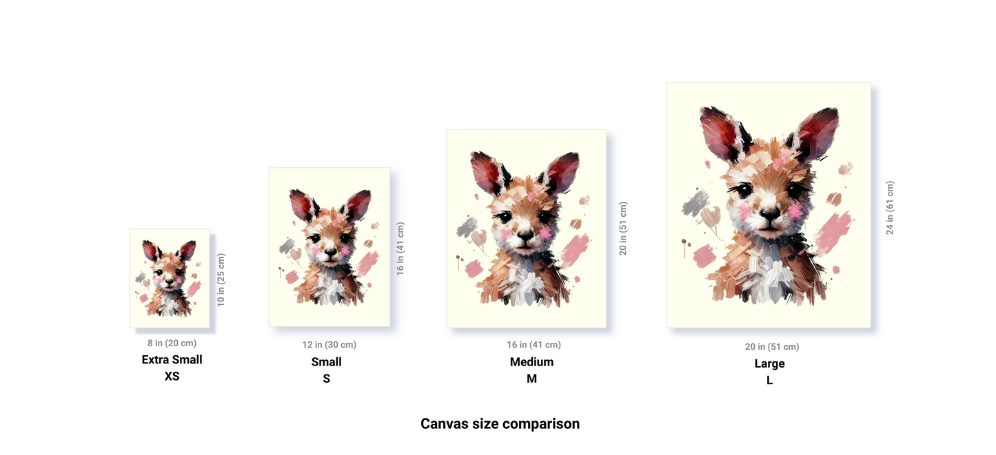 Baby Kangaroo Canvas - Pink