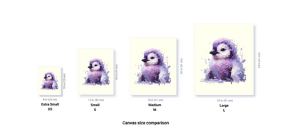 Baby Penguin Canvas - Purple