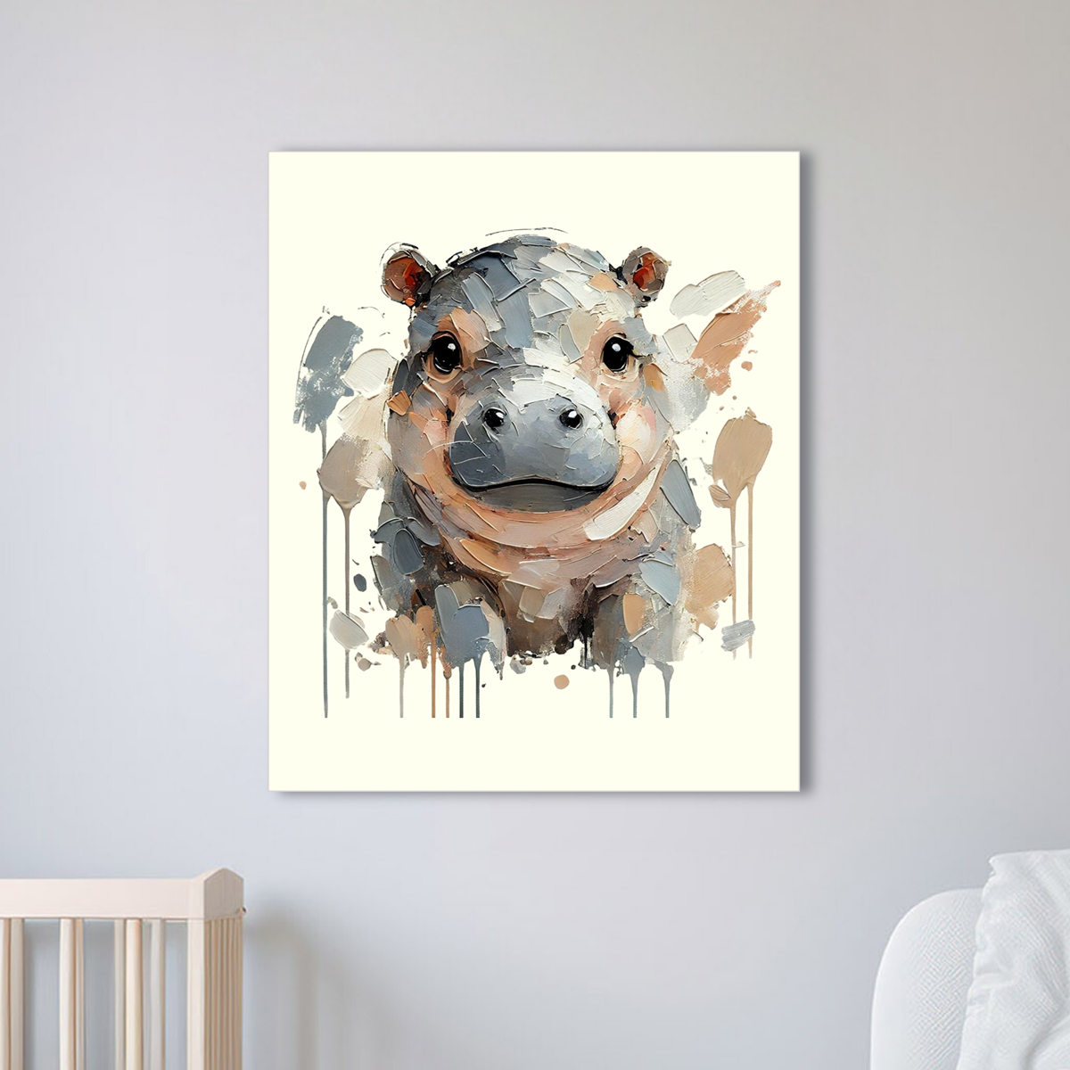 Baby Hippo Canvas