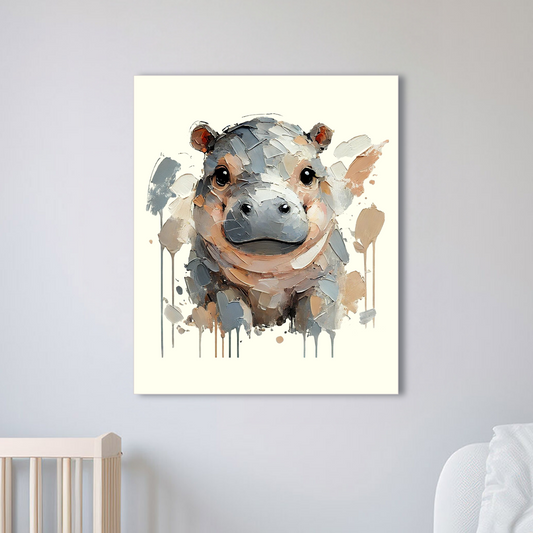 Baby Hippo Canvas