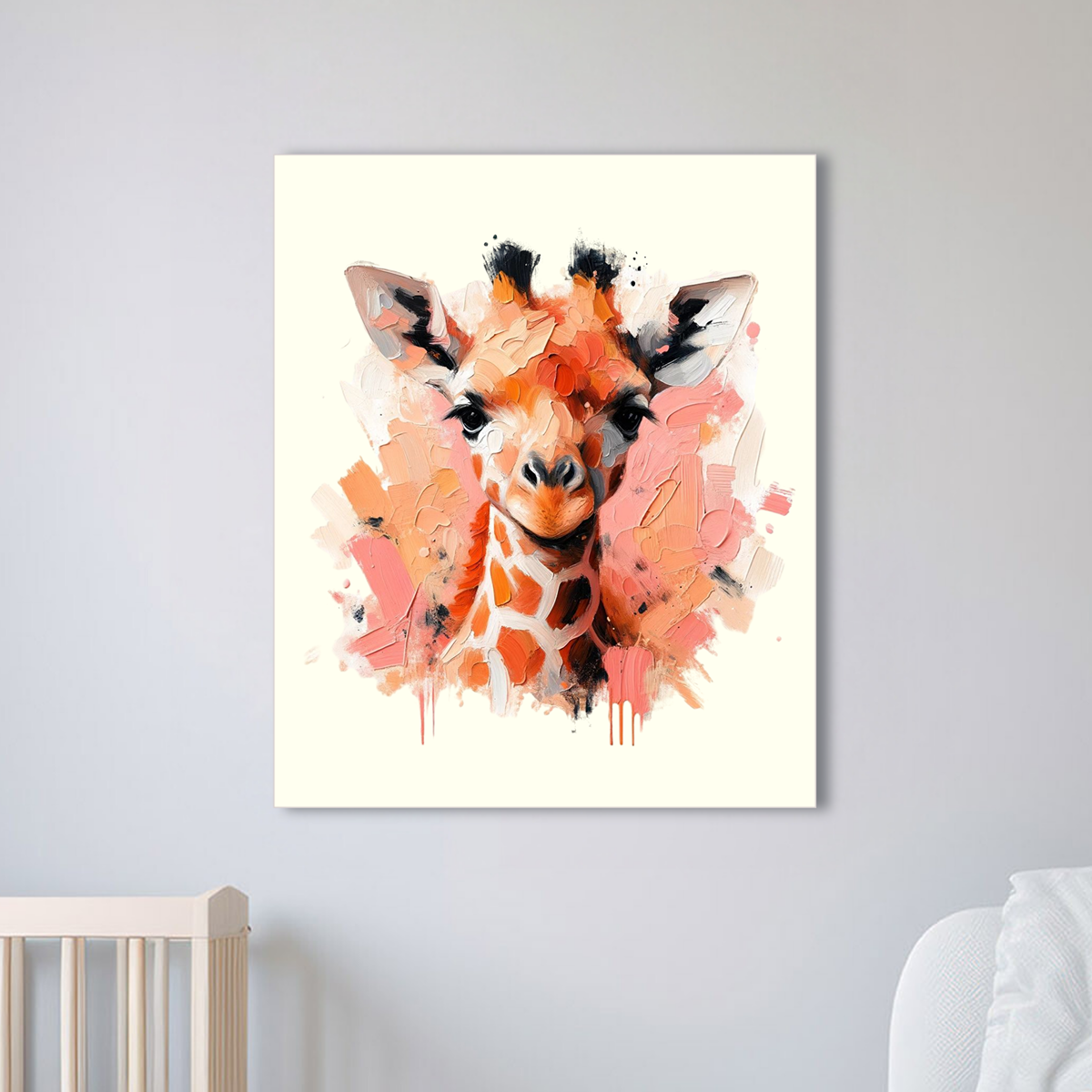 Baby Giraffe Canvas - Pink