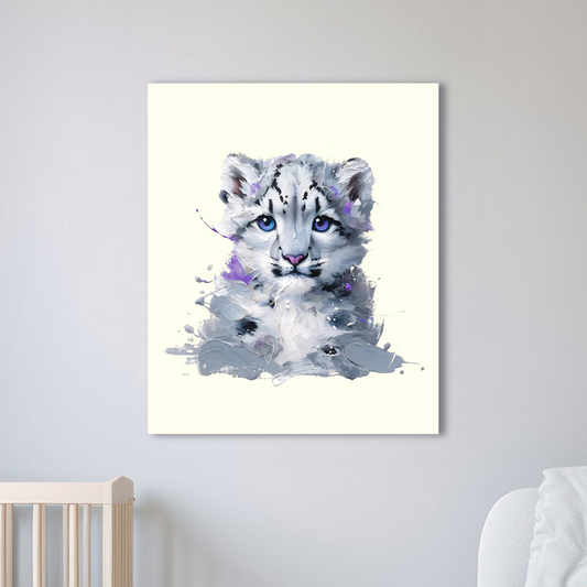 Baby Snow Leopard Canvas - Purple