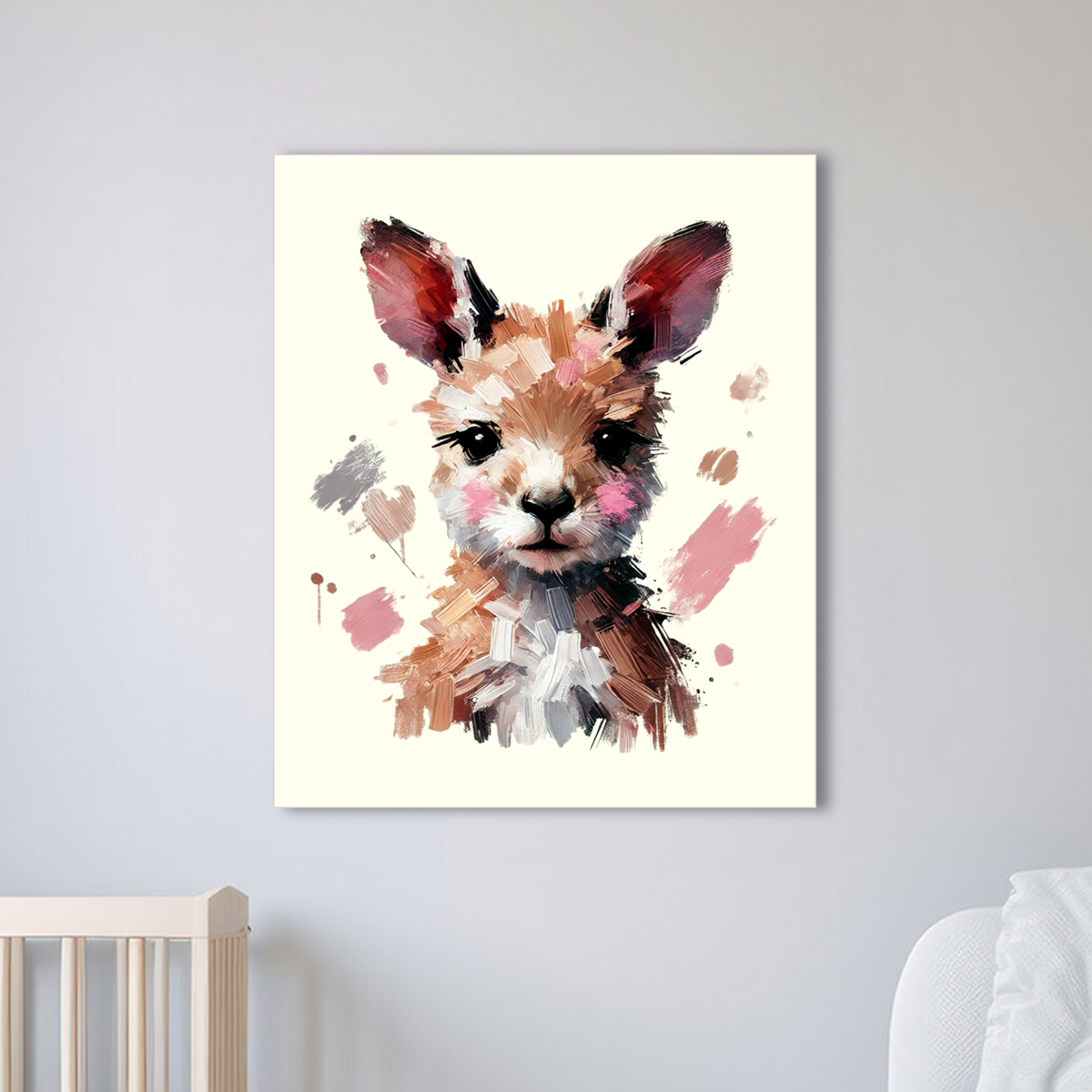 Baby Kangaroo Canvas - Pink