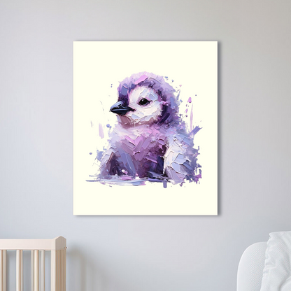 Baby Penguin Canvas - Purple