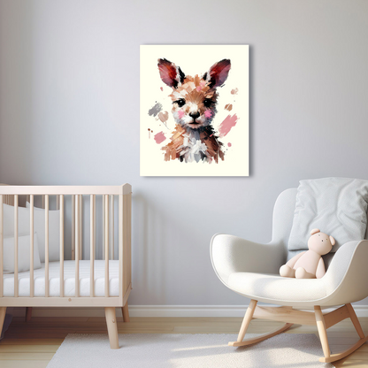 Baby Kangaroo Canvas - Pink