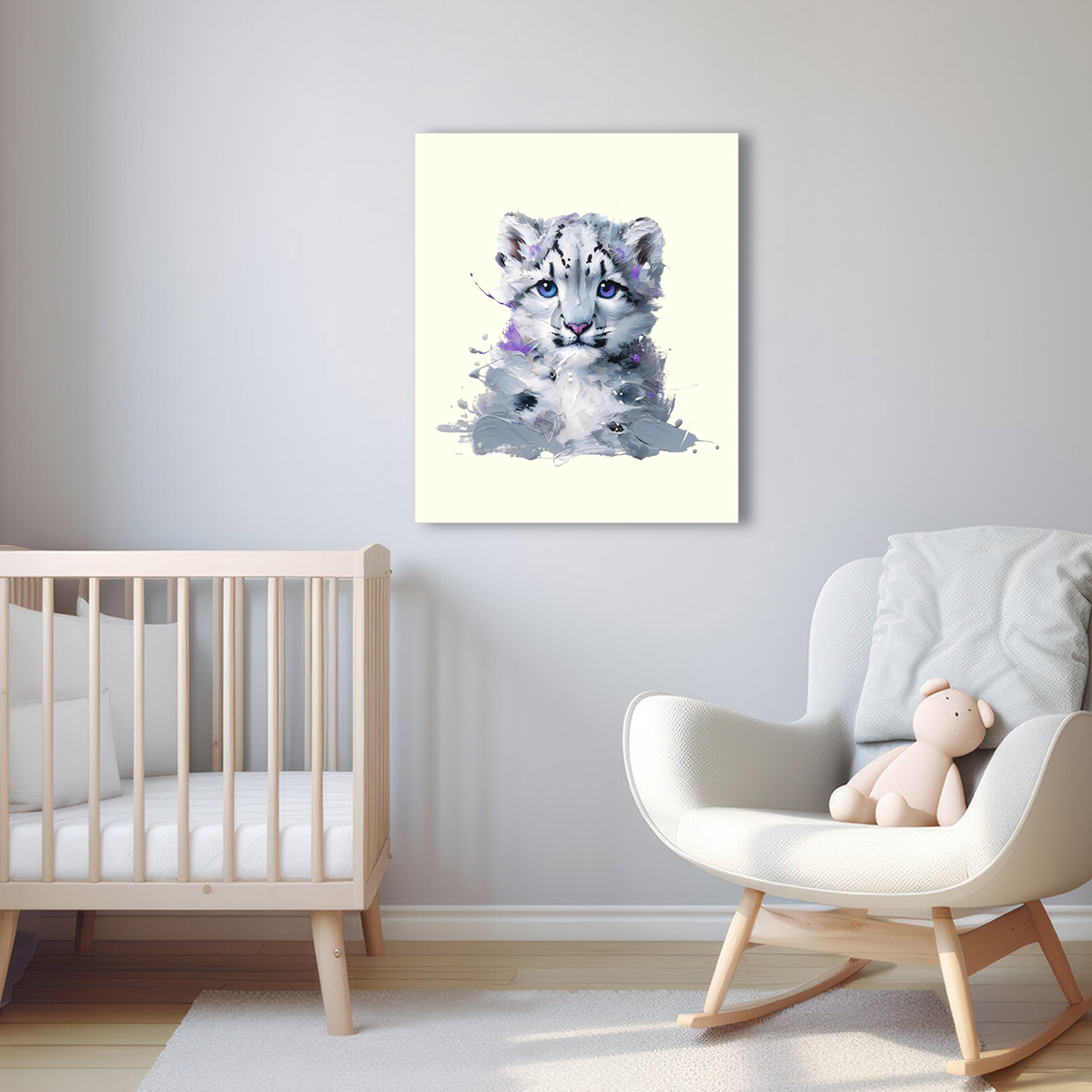 Baby Snow Leopard Canvas - Purple