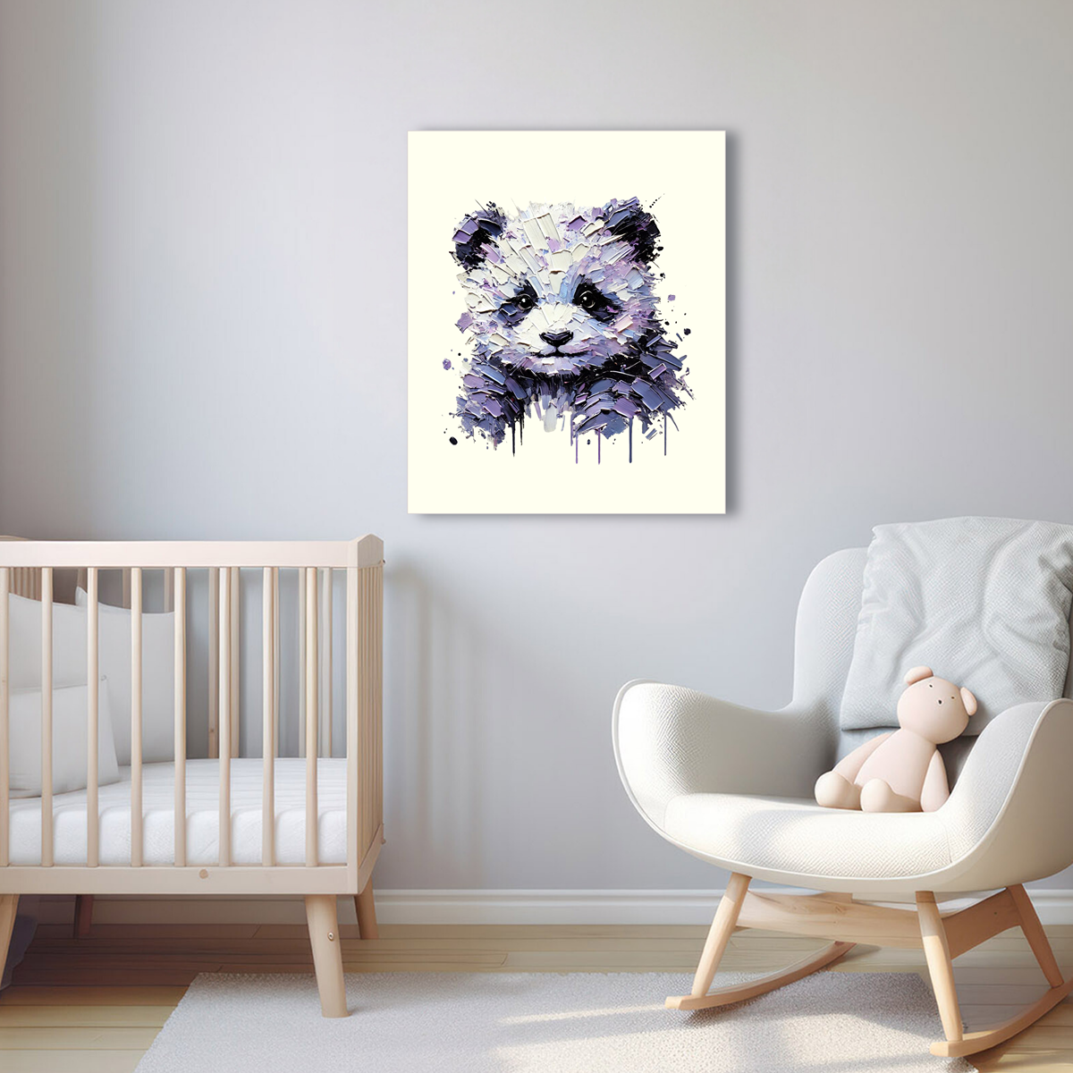 Baby Panda Canvas - Purple