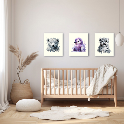 Baby Penguin Canvas - Purple