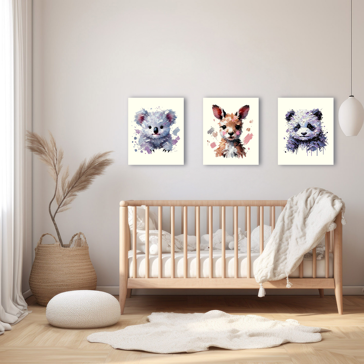 Baby Kangaroo Canvas - Pink