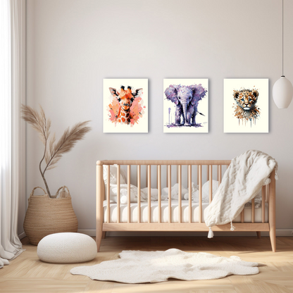 Baby Elephant Canvas - Purple