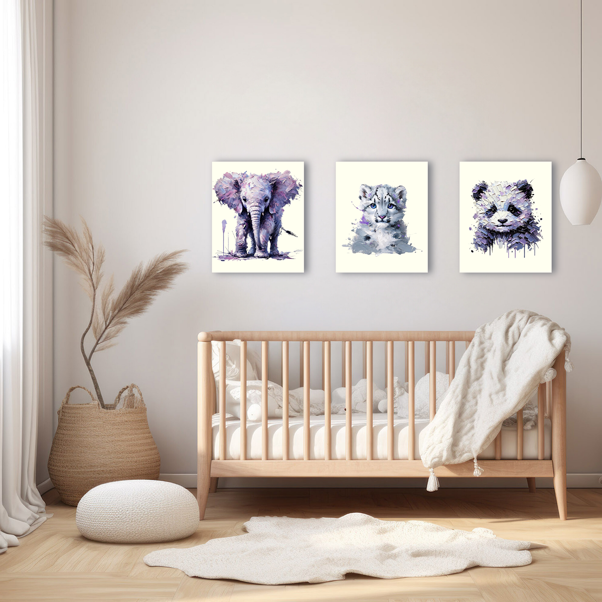 Baby Snow Leopard Canvas - Purple