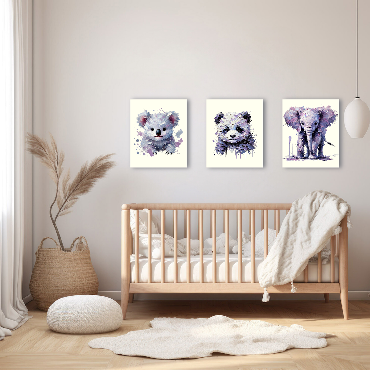 Baby Panda Canvas - Purple